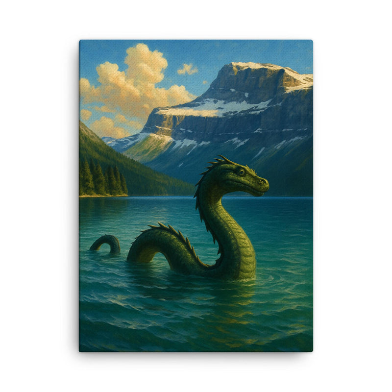 Cameron Lake Canada Caddy canvas print on a plain backdrop in size 18