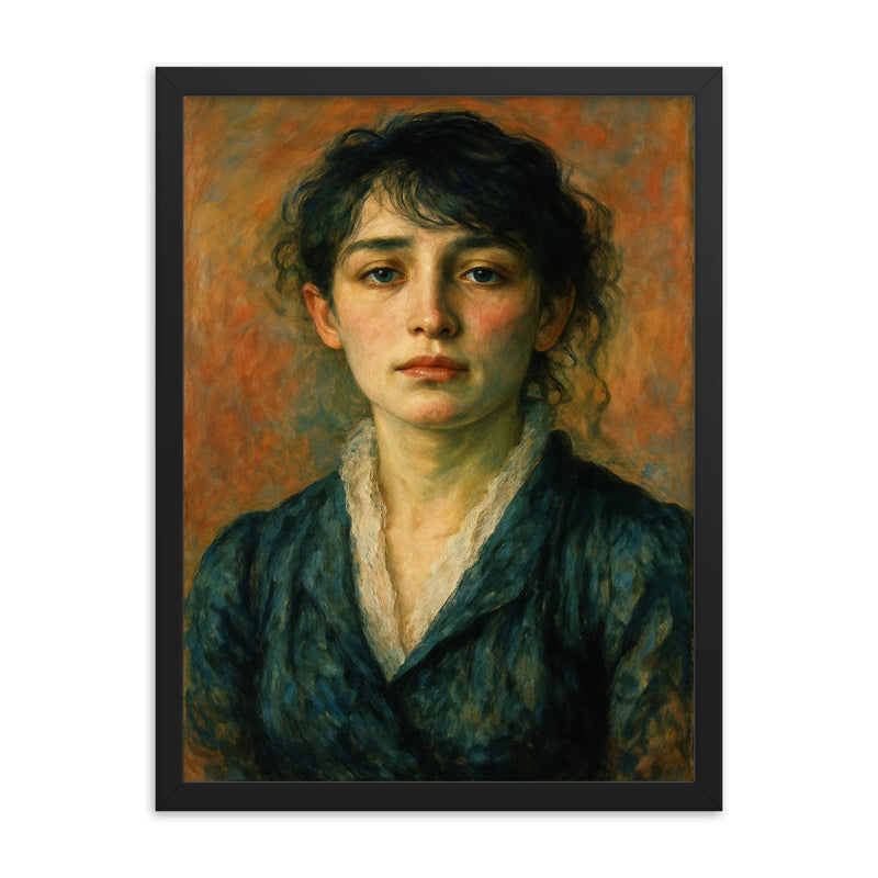Camille Claudel framed print on a plain backdrop in size 18
