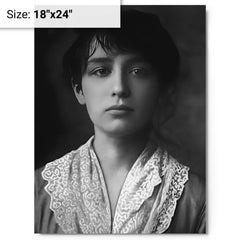 Camille Claudel metal print on a plain backdrop in size 18"x24".