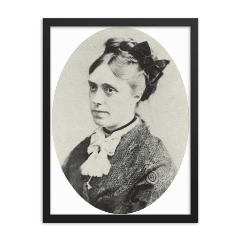 Camille Doncieux framed print on a plain backdrop in size 18