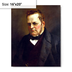 Camillo Benso, Count of Cavour metal print on a plain backdrop in size 16"x20".