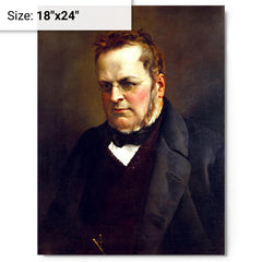 Camillo Benso, Count of Cavour metal print on a plain backdrop in size 18"x24".
