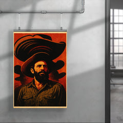Camilo Cienfuegos beneath oversized sombrero shadows poster 4