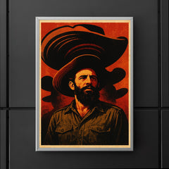 Camilo Cienfuegos beneath oversized sombrero shadows poster 5
