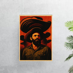 Camilo Cienfuegos beneath oversized sombrero shadows poster 7