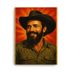 Camilo Cienfuegos canvas print on a plain backdrop in size 18"x24".