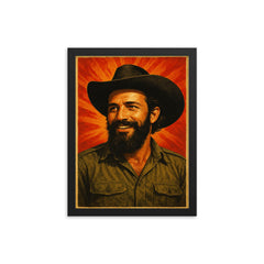Camilo Cienfuegos framed print on a plain backdrop in size 12"x16".