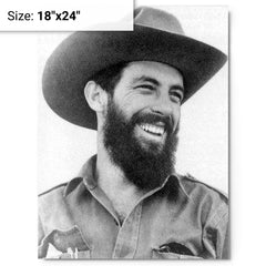 Camilo Cienfuegos metal print on a plain backdrop in size 18"x24".