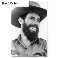 Camilo Cienfuegos metal print on a plain backdrop in size 24"x36".