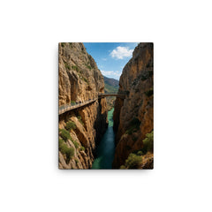 Caminito del Rey Gorge Spain canvas print on a plain backdrop in size 12"x16".