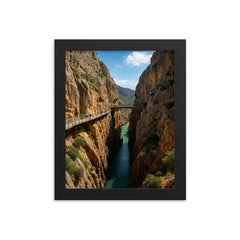 Caminito del Rey Gorge Spain framed print on a plain backdrop in size 8"x10".