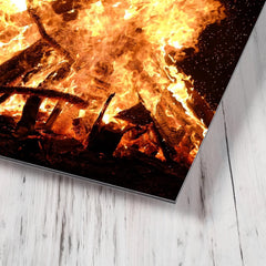 Camping Bonfire metal print mockup