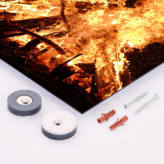 Camping Bonfire metal print mockup