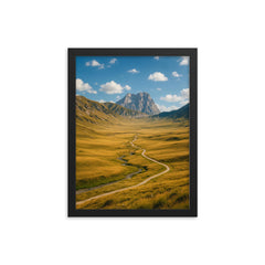 Campo Imperatore Plateau Gran Sasso Italy framed print on a plain backdrop in size 12"x16".