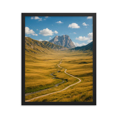 Campo Imperatore Plateau Gran Sasso Italy framed print on a plain backdrop in size 16"x20".
