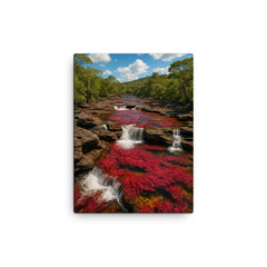 Caño Cristales Colombia canvas print on a plain backdrop in size 12"x16".