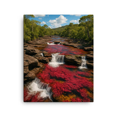 Caño Cristales Colombia canvas print on a plain backdrop in size 16"x20".