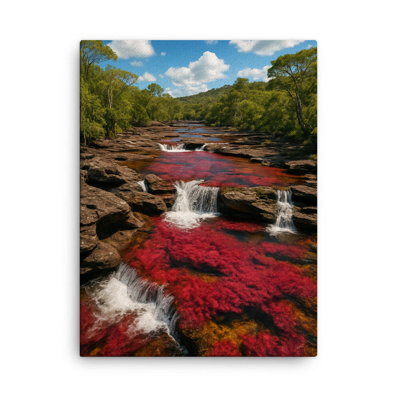 Caño Cristales Colombia canvas print on a plain backdrop in size 18