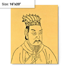 Cao Cao metal print on a plain backdrop in size 16"x20".