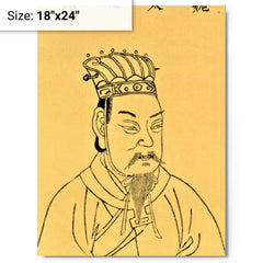 Cao Cao metal print on a plain backdrop in size 18"x24".