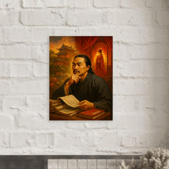 Cao Xueqin among red chamber memories metal print mockup