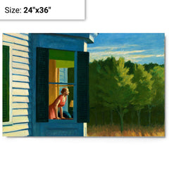 Cape Cod Morning by Edward Hopper metal print on a plain backdrop in size 24"x36".
