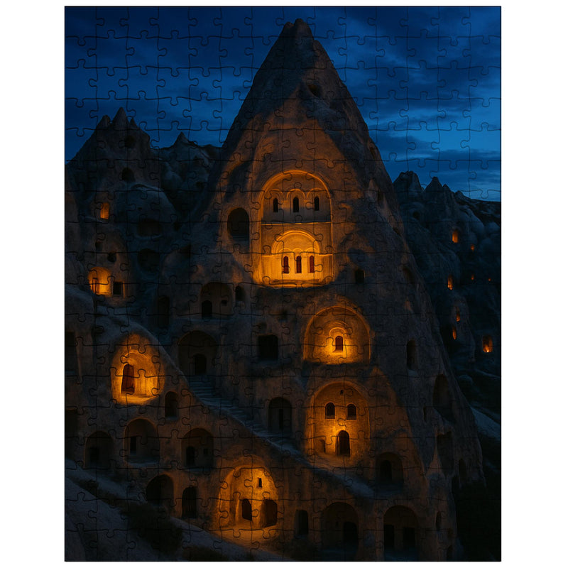Cappadocia cave monasteries at blue hour jigsaw puzzle