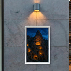 Cappadocia cave monasteries at blue hour poster 2