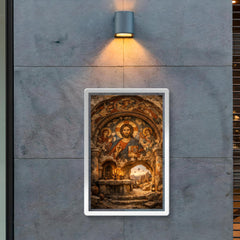 Cappadocia cave sanctuary with Byzantine fresco fragments poster 2