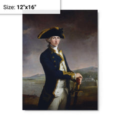 Captain Horatio Nelson by John Francis Rigaud metal print on a plain backdrop in size 12"x16".