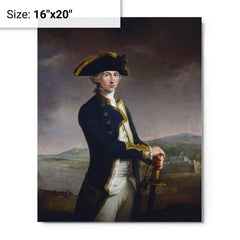Captain Horatio Nelson by John Francis Rigaud metal print on a plain backdrop in size 16"x20".