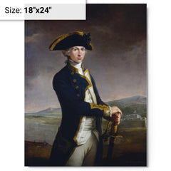 Captain Horatio Nelson by John Francis Rigaud metal print on a plain backdrop in size 18"x24".