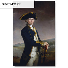 Captain Horatio Nelson by John Francis Rigaud metal print on a plain backdrop in size 24"x36".