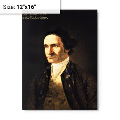 Captain James Cook by William Hodges metal print on a plain backdrop in size 12"x16".