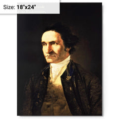 Captain James Cook by William Hodges metal print on a plain backdrop in size 18"x24".
