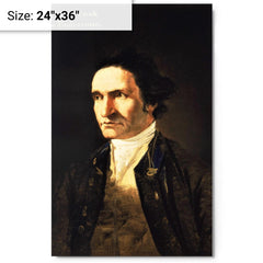 Captain James Cook by William Hodges metal print on a plain backdrop in size 24"x36".
