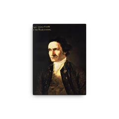 Captain James Cook canvas print on a plain backdrop in size 12"x16".