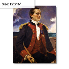 Captain John Paul Jones by Cecilia Beaux metal print on a plain backdrop in size 12"x16".