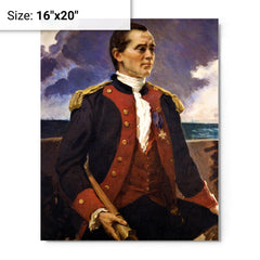 Captain John Paul Jones by Cecilia Beaux metal print on a plain backdrop in size 16"x20".