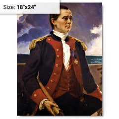 Captain John Paul Jones by Cecilia Beaux metal print on a plain backdrop in size 18"x24".