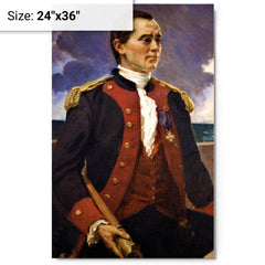 Captain John Paul Jones by Cecilia Beaux metal print on a plain backdrop in size 24"x36".