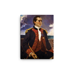 Captain John Paul Jones canvas print on a plain backdrop in size 12"x16".
