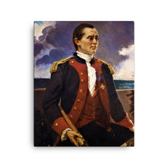 Captain John Paul Jones canvas print on a plain backdrop in size 16"x20".