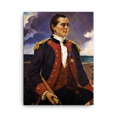 Captain John Paul Jones canvas print on a plain backdrop in size 18"x24".