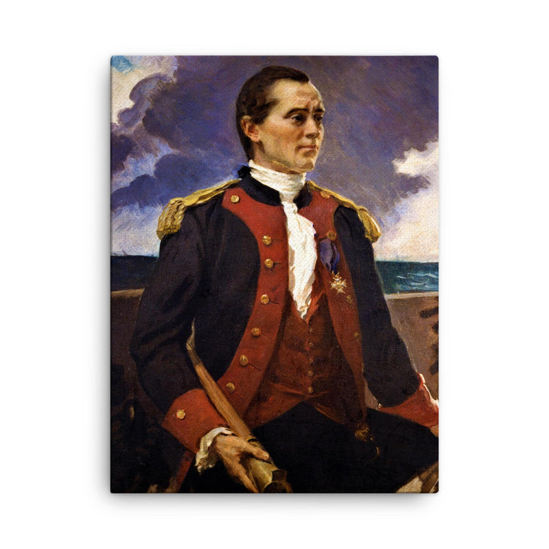 Captain John Paul Jones canvas print on a plain backdrop in size 18
