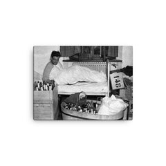 Captain Lewis Nixon of Easy Company, 506th PIR, Morning After VE Day, 1945 canvas print on a plain backdrop in size 12"x16".