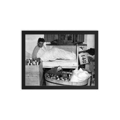 Captain Lewis Nixon of Easy Company, 506th PIR, Morning After VE Day, 1945 framed print on a plain backdrop in size 12"x16".