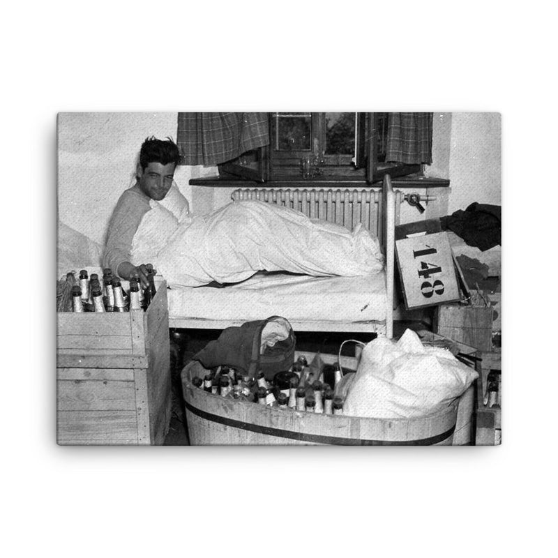 Captain Lewis Nixon, 506th PIR, May 8, 1945 canvas print on a plain backdrop in size 18