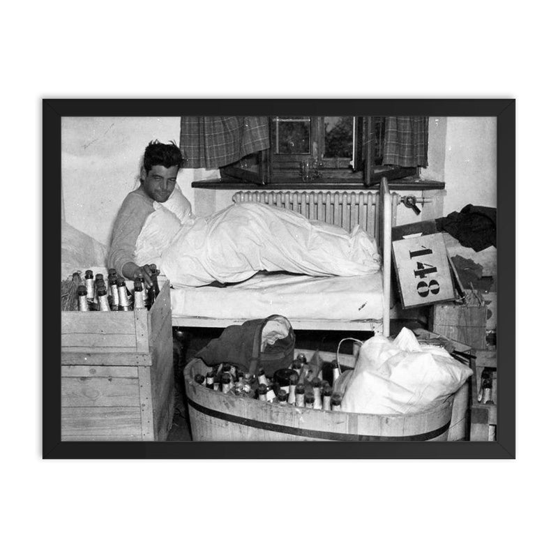 Captain Lewis Nixon, 506th PIR, May 8, 1945 framed print on a plain backdrop in size 18