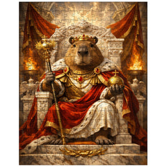 Capybara emperor on marble throne jigsaw puzzle